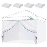 Acepic 10x10ft canopy sidewalls with zippered door, front view