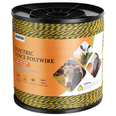 Aclastool Electric Fence Wire 3500ft spool, yellow-black color