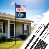 Acostop 10ft In-Ground Flag Pole with black finish