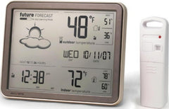 AcuRite Large Wireless Weather Forecaster front view with grayscale display