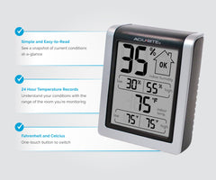 AcuRite thermometer mounted on wall