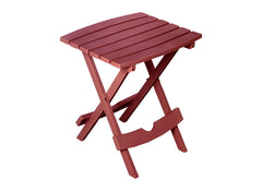 Adams Quick-Fold Side Table Merlot with drinks on it