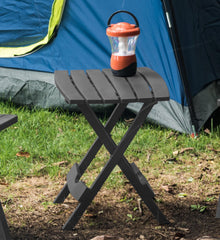 Adams Quik-Fold® Side Table beside patio chairs