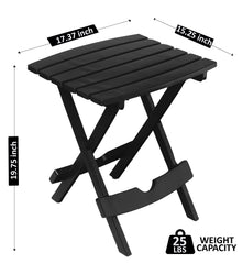 Adams Quik-Fold® Side Table black folded for storage