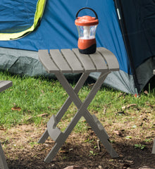 Adams Quik-Fold® Side Table grey with snacks and drinks