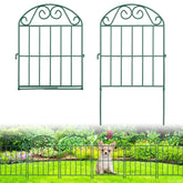 ADAVIN Collapsible Garden Fencing 24 inch high, green panel front view