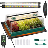 Adawook Seed Starter Tray Kit with Grow Light and Heat Mat, Green