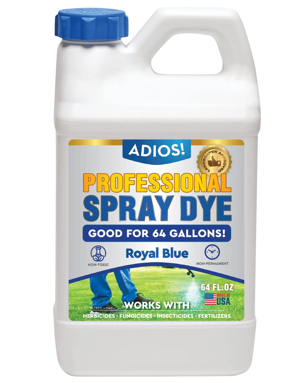 ADIOS! Blue Herbicide Dye 64oz front view with label