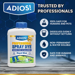 ADIOS! Blue Herbicide Lawn Dye 32oz in a garden setting