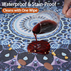 adjustable drawstring feature of opstellen tablecloth