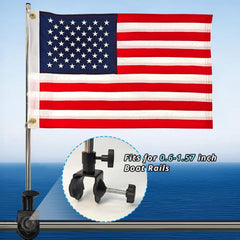 Adjustable flagpole holder for boat flag installation