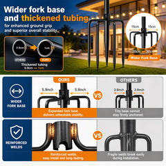 Adjustable height feature of MuliVid Shepherds Hook