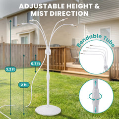 Adjustable height of the homenote misting system from 2.1ft to 3.4ft