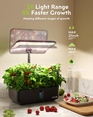 Adjustable light feature on URUQ hydroponic system