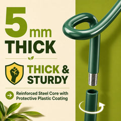 Adjustable plant support stake set displayed in a garden