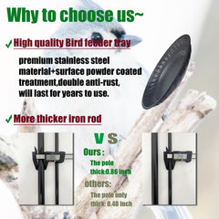 Adjustable stand pole of the CQAIRIOU bird feeder in three height settings