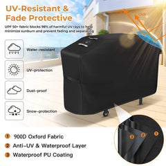 Adjustable straps on PasWith griddle cover