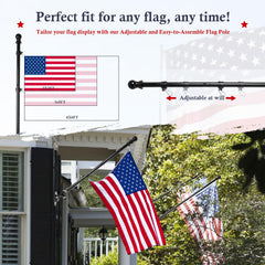 Adjustable YKFLY flag pole in garden setting