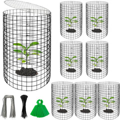 Adnee 8 Pack Wire Plant Protector set with covers