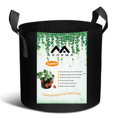 ADORMA 5 Gallon Grow Bag front view made of nonwoven fabric