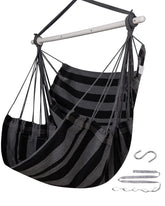 ADVOKAIR Hammock Chair Swing Black and Grey front view