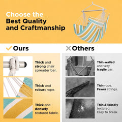 ADVOKAIR Hammock Chair Swing side view showcasing integrated side pocket