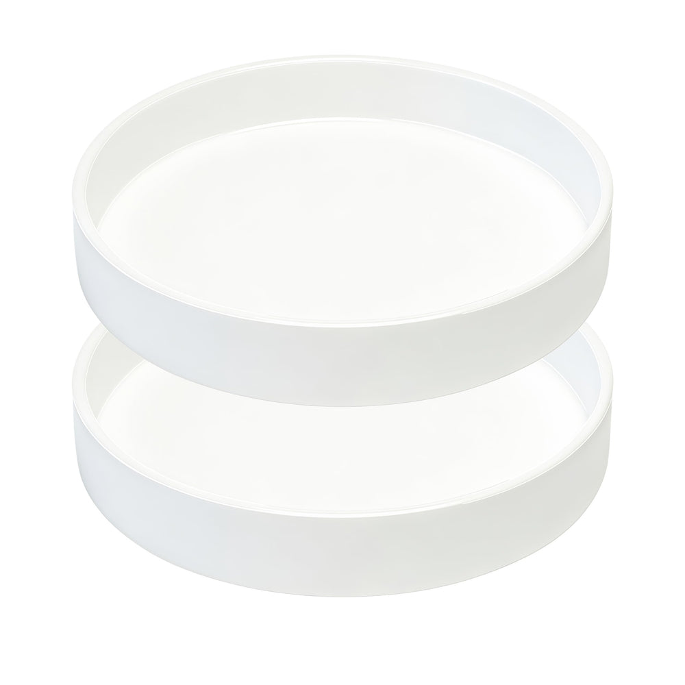 Afrine 6 inch plant saucer front view in creamy white