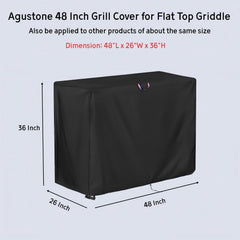 Agustone grill cover side view with adjustable buckles