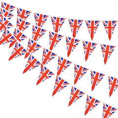 AhfuLife 30 Pcs Union Jack Pennant Flags close-up