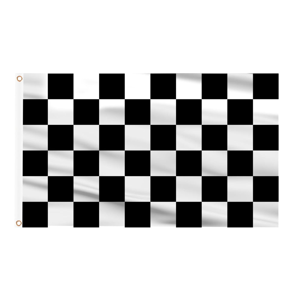 AhfuLife Checkered Flag 3x5 ft front view with brass grommets
