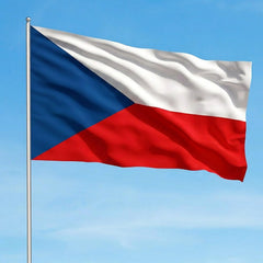 AhfuLife Czechia Flag 5ft x 3ft close-up of brass grommets