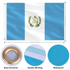 AhfuLife Guatemala Flag 3x5 ft hanging outdoors
