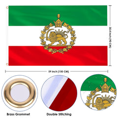 AhfuLife Iran flag showing vibrant colours and detailed design