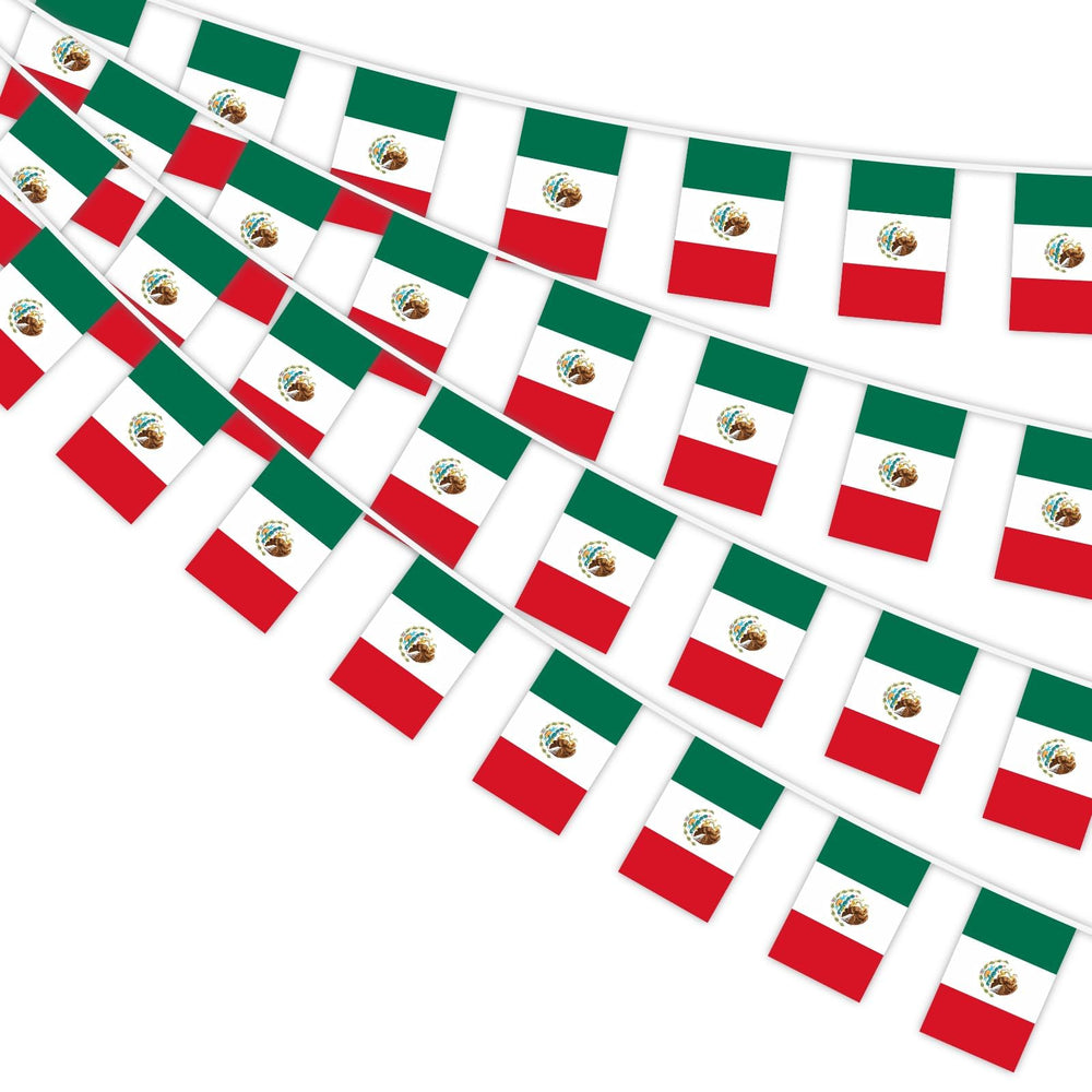 AhfuLife Mexico String Flags Banner 33 Ft with 30 Pcs flags