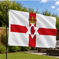 AhfuLife Northern Ireland flag back view with brass grommets