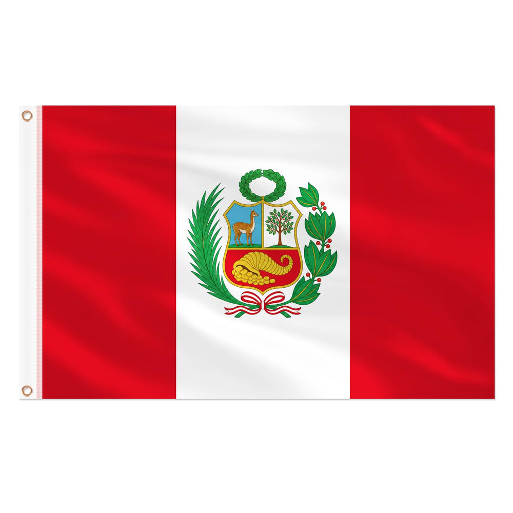 AhfuLife Peru Flag 3x5 Ft front view with vibrant colours