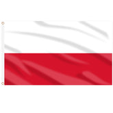 AhfuLife Polish Flag front view, 3x5 ft, with brass grommets