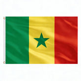 AhfuLife Senegal Flag 3x5 Ft front view with brass grommets