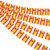 AhfuLife Spanish Flags Banner 33 ft with 30 flags displayed outdoors