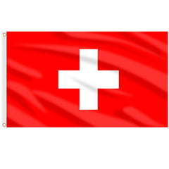 AhfuLife Switzerland Flag 3x5 ft front view with brass grommets