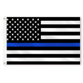 AhfuLife Thin Blue Line Flag front view with vibrant colours