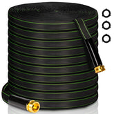 Ahititi 75 ft garden hose side view with brass fittings