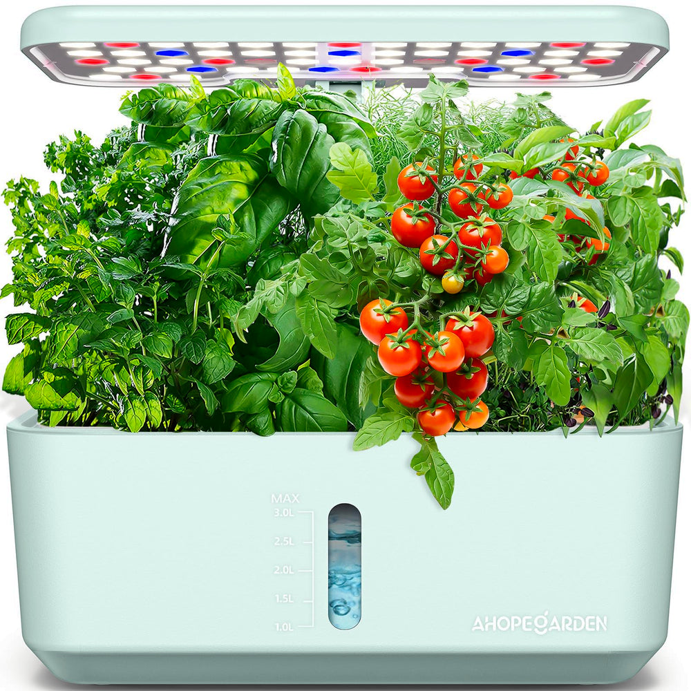 Ahopegarden Indoor Hydroponics Growing System with 10 Pods and LED light