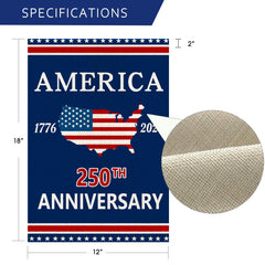 AIBOLYNE 250th Anniversary USA Garden Flag displayed in garden