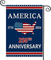 AIBOLYNE 250th Anniversary USA Garden Flag front view with map design