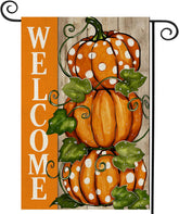 AIBOLYNE Fall Garden Flag 12x18 inch double sided pumpkin design