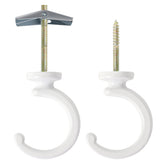 Aidoclip ceiling hooks for hanging plants, white colour, front view