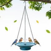 Aifeorzo 12.6 inch hanging solar bird bath fountain blue front view