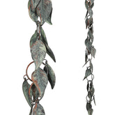 Aifeorzo 8.5 FT Metal Rain Chain with leaves design front view