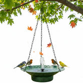 Aifeorzo solar bird bath fountain in green, front view